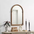 Holli Furniture Traditional Arched Wood Wall Mirror Brown