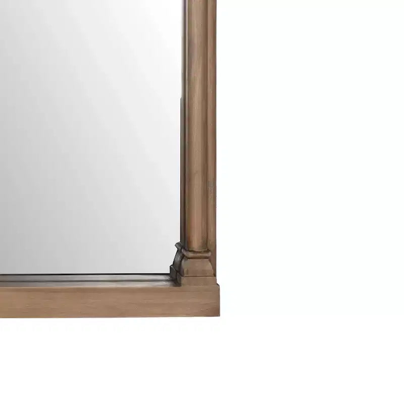 Miroir mural en bois cintré traditionnel marron