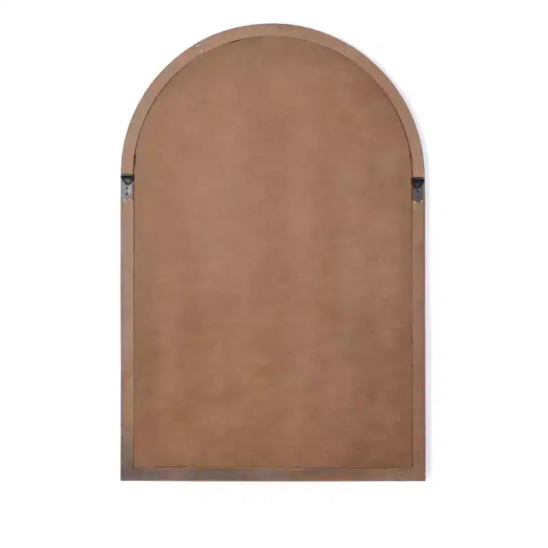 Miroir mural en bois cintré traditionnel marron