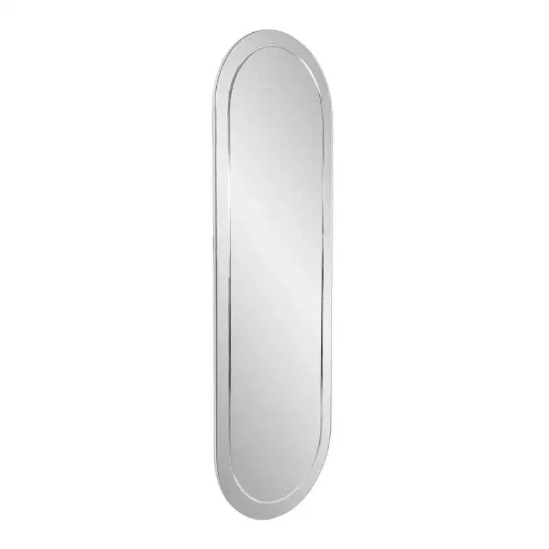 Miroir mural rectangulaire avec cadre en bois gris fumé et miroir : design moderne, aucun assemblage requis