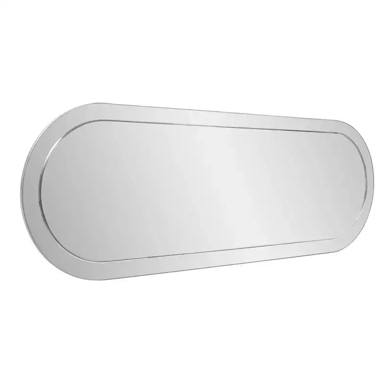 Miroir mural rectangulaire avec cadre en bois gris fumé et miroir : design moderne, aucun assemblage requis