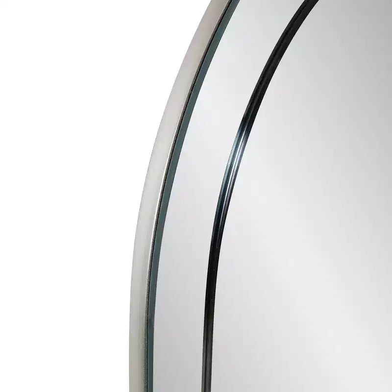 Miroir mural rectangulaire avec cadre en bois gris fumé et miroir : design moderne, aucun assemblage requis