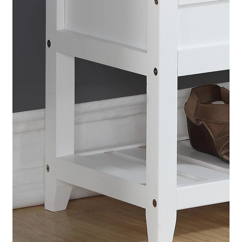 Rouen Seating Bench with Shoe Storage, Espresso