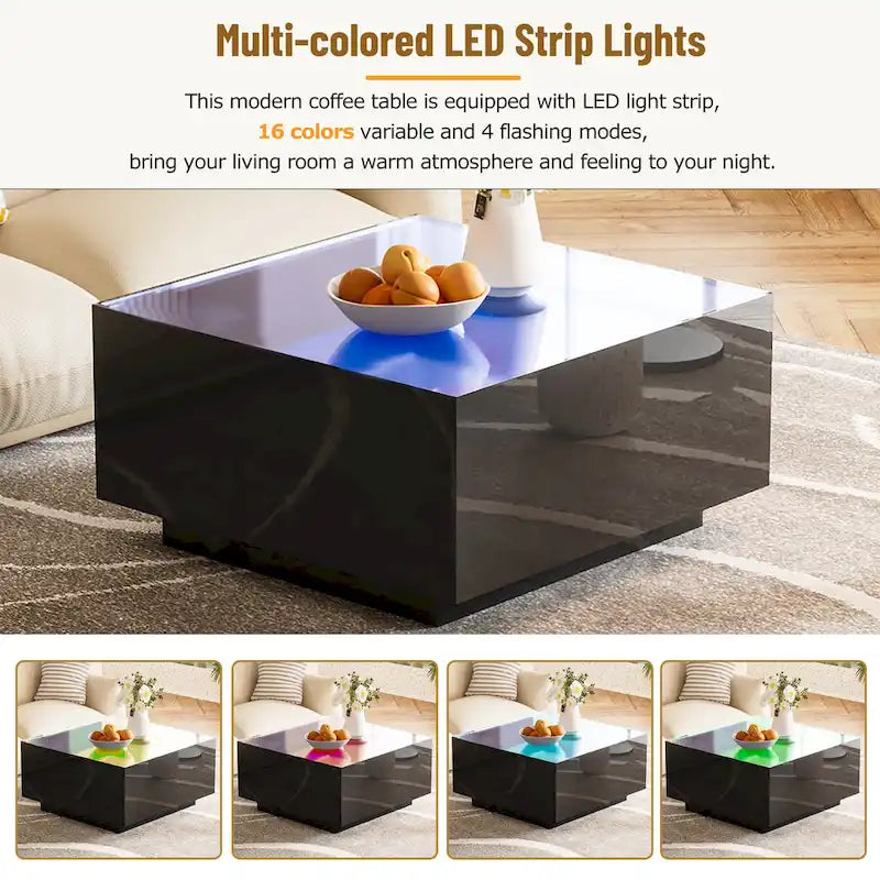 Square High Glossy Coffee Table
