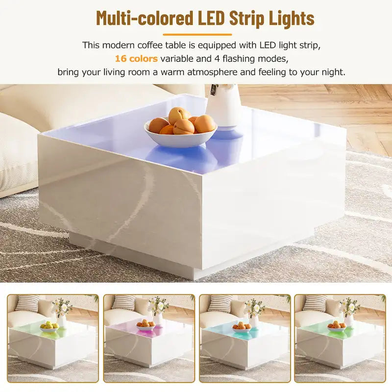 Square High Glossy Coffee Table