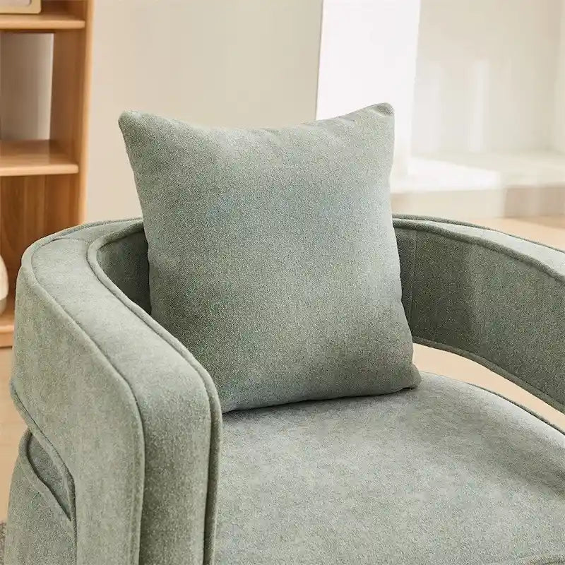 29.1 Swivel Accent Chair with Weathered Wood Base