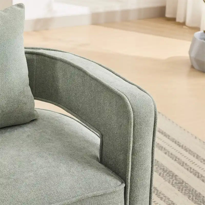 29.1 Swivel Accent Chair with Weathered Wood Base