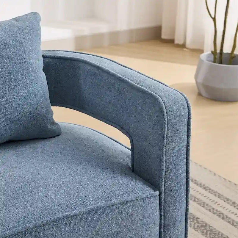 29.1 Swivel Accent Chair with Weathered Wood Base