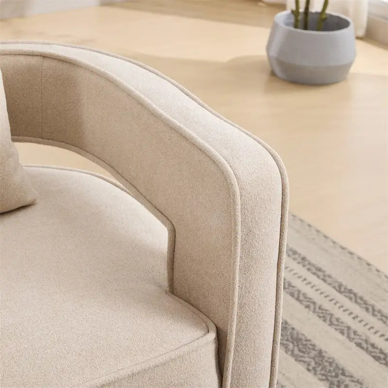 29.1 Swivel Accent Chair with Weathered Wood Base