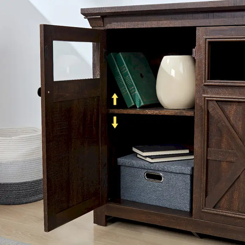 3 Doors Cabinet Large Buffet Sideboard Cabinet, Bar Wine Cabinet,Buffet Cabinet Table Coffee Bar Wine Bar Storage Space Cabinet