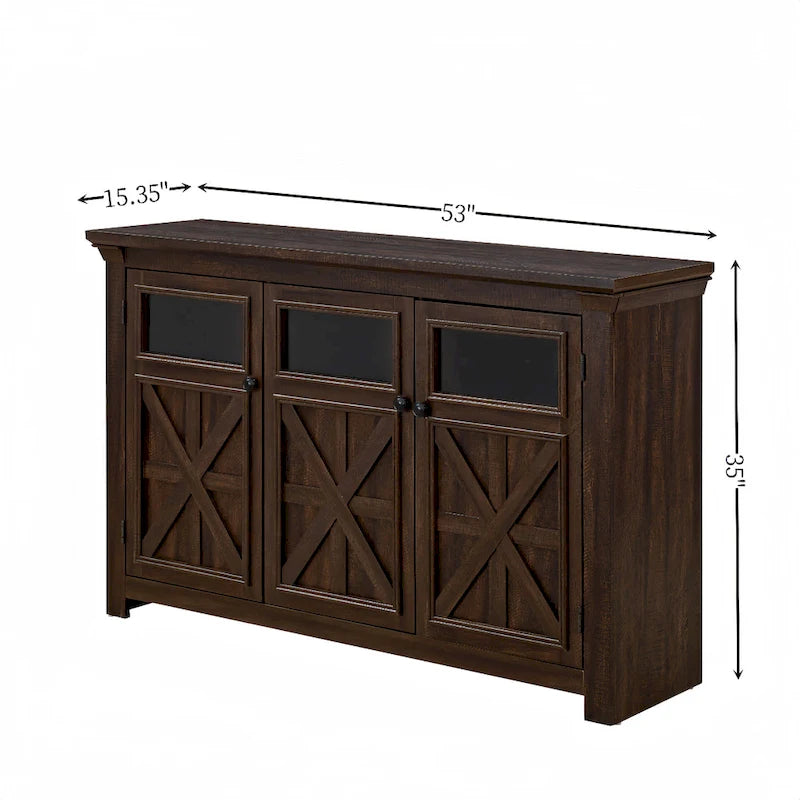 3 Doors Cabinet Large Buffet Sideboard Cabinet, Bar Wine Cabinet,Buffet Cabinet Table Coffee Bar Wine Bar Storage Space Cabinet