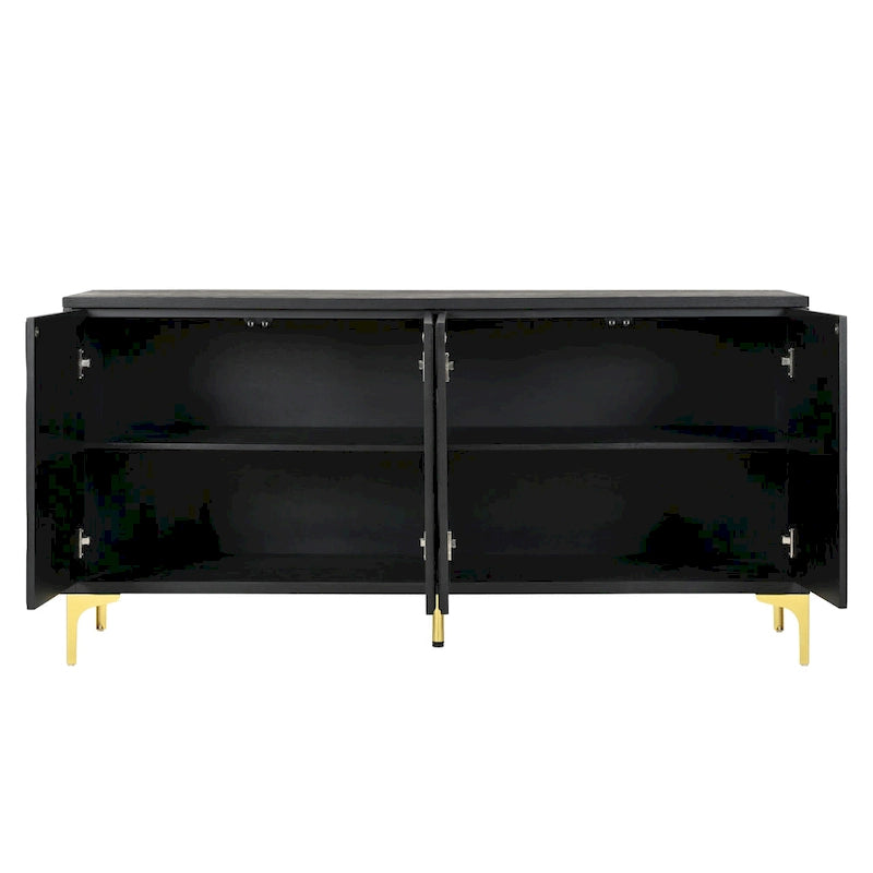 4-door Sideboard Handleless Buffet Cabinet for Dining Room,Living Room