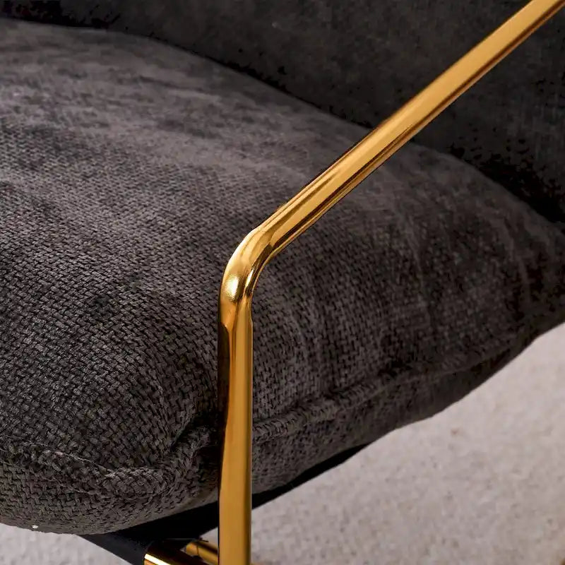 30.7 Arm Chair with Metal Frame and Gold Accents (Set of 2)