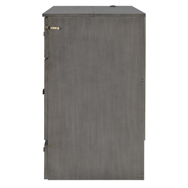 Full Size Modern Murphy Bed with Versatile Storage Drawers & USB