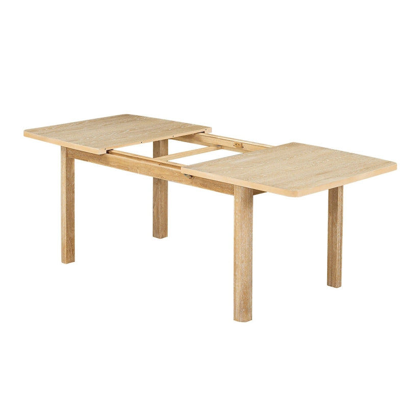 7-Piece Wooden Dining Table Set with Extendable Table & 6 Chairs