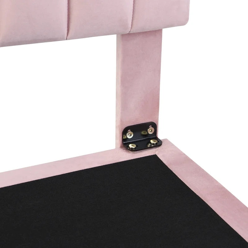 Velvet Floating Queen Upholstered Platform Bed, Sensor Light, Solid Build