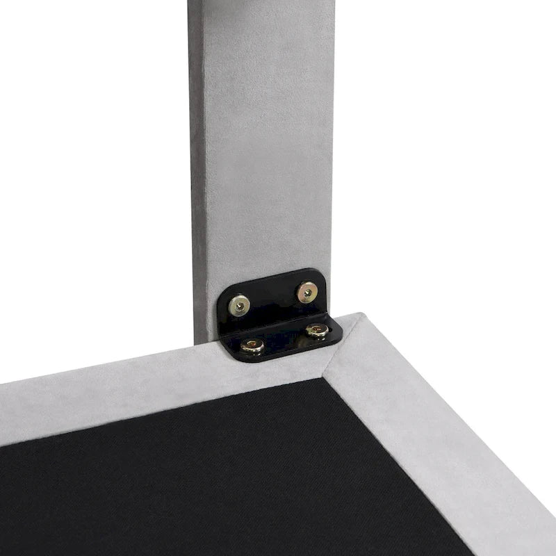 Velvet Floating Queen Upholstered Platform Bed, Sensor Light, Solid Build