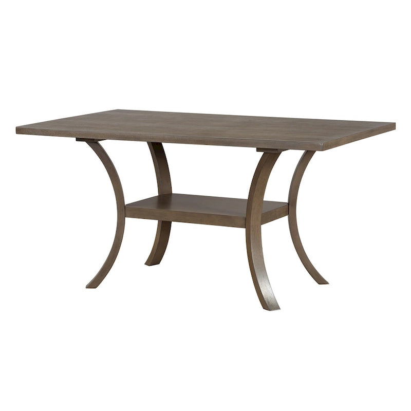 Modern Style 6-Piece Dining Table Set with 4 Removable Cushions Dining Chairs, Storage Shelf and Bench