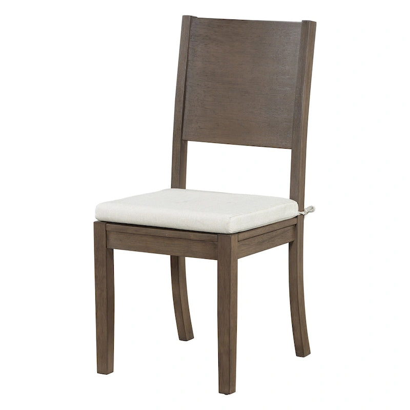 Modern Style 6-Piece Dining Table Set with 4 Removable Cushions Dining Chairs, Storage Shelf and Bench