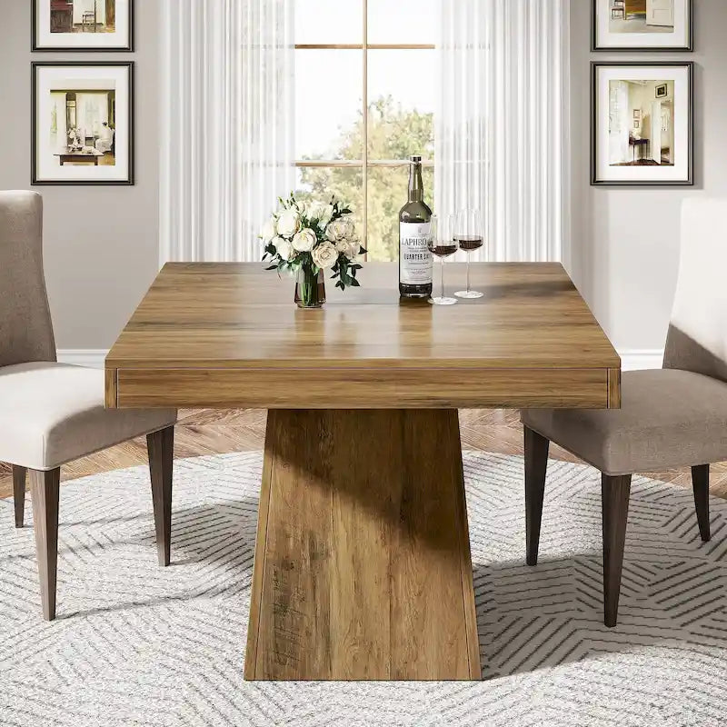 31.5-Inch Square Dining Table for 4, Farmhouse Kitchen Table for Dining Room - 31.5D x 31.5W x 29.53H