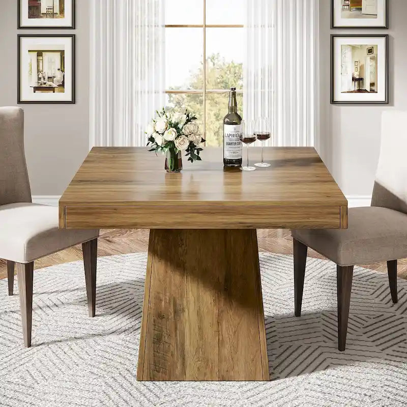 31.5-Inch Square Dining Table for 4, Farmhouse Kitchen Table for Dining Room - 31.5D x 31.5W x 29.53H