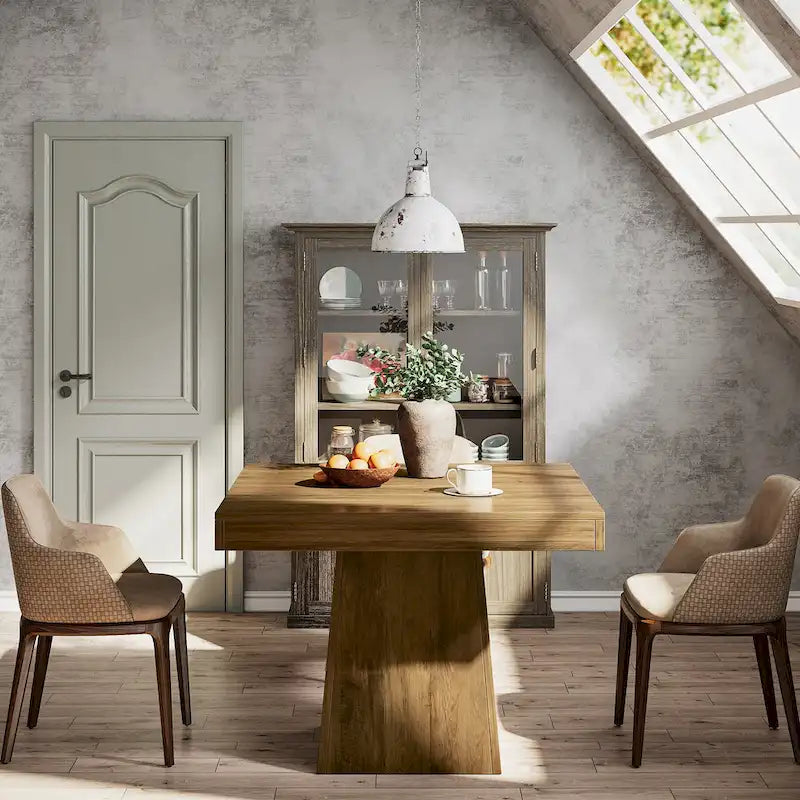 31.5-Inch Square Dining Table for 4, Farmhouse Kitchen Table for Dining Room - 31.5D x 31.5W x 29.53H