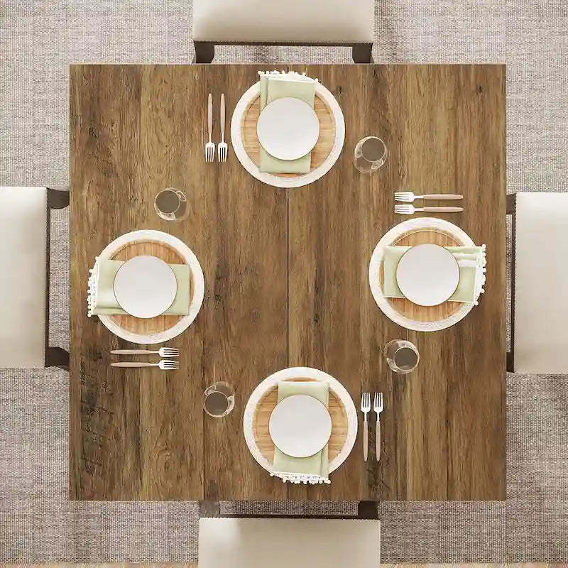 31.5-Inch Square Dining Table for 4, Farmhouse Kitchen Table for Dining Room - 31.5D x 31.5W x 29.53H