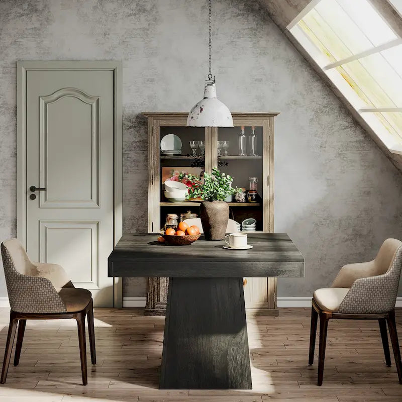31.5-Inch Square Dining Table for 4, Farmhouse Kitchen Table for Dining Room - 31.5D x 31.5W x 29.53H