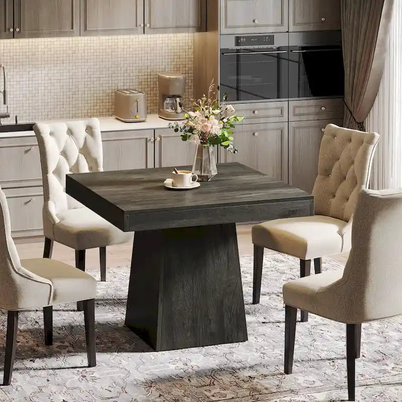 31.5-Inch Square Dining Table for 4, Farmhouse Kitchen Table for Dining Room - 31.5D x 31.5W x 29.53H