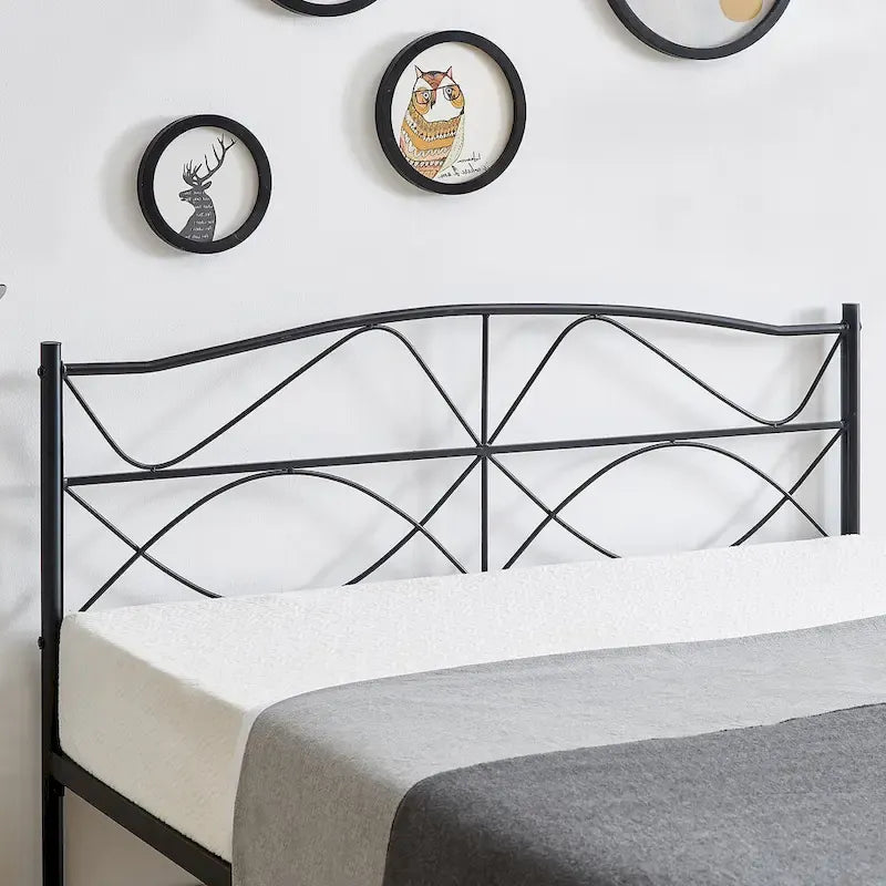 VECELO Bed Frame with Headboard,Easy Set up- Twin/Full/Queen Size Bed