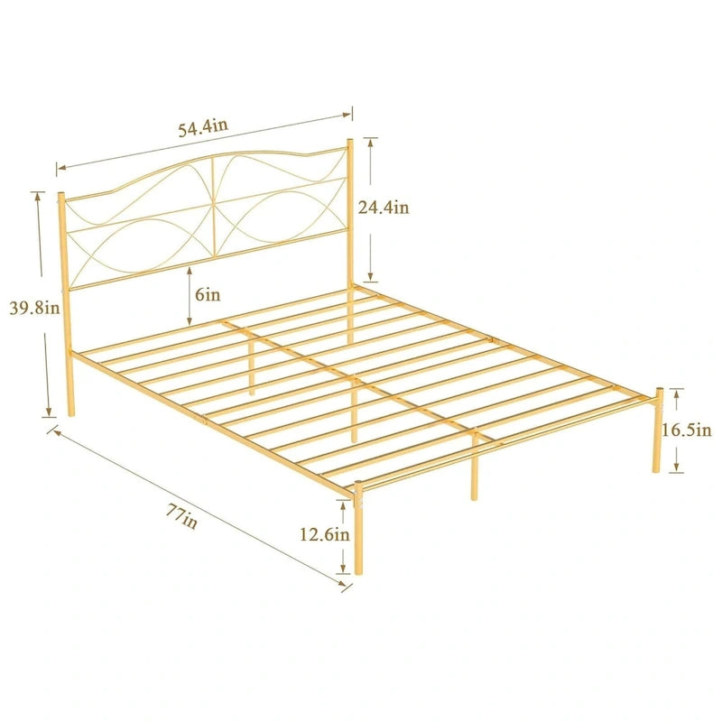 VECELO Bed Frame with Headboard,Easy Set up- Twin/Full/Queen Size Bed