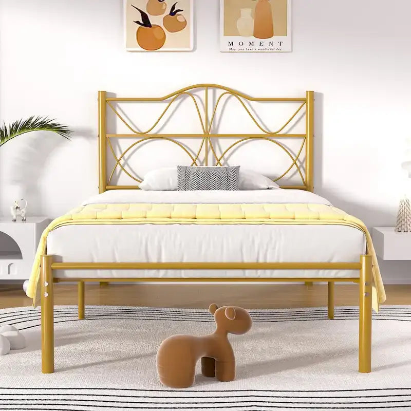 VECELO Bed Frame with Headboard,Easy Set up- Twin/Full/Queen Size Bed