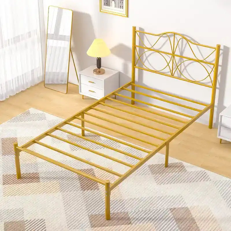 VECELO Bed Frame with Headboard,Easy Set up- Twin/Full/Queen Size Bed