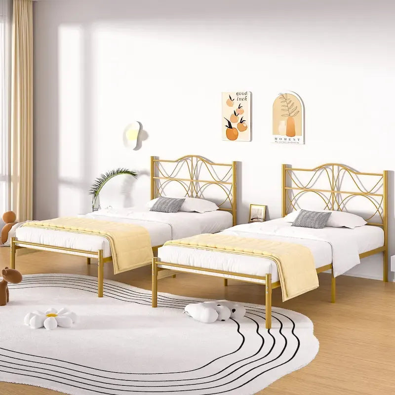 VECELO Bed Frame with Headboard,Easy Set up- Twin/Full/Queen Size Bed