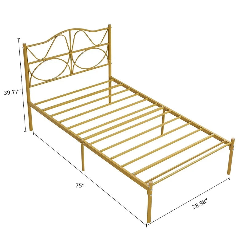 VECELO Bed Frame with Headboard,Easy Set up- Twin/Full/Queen Size Bed