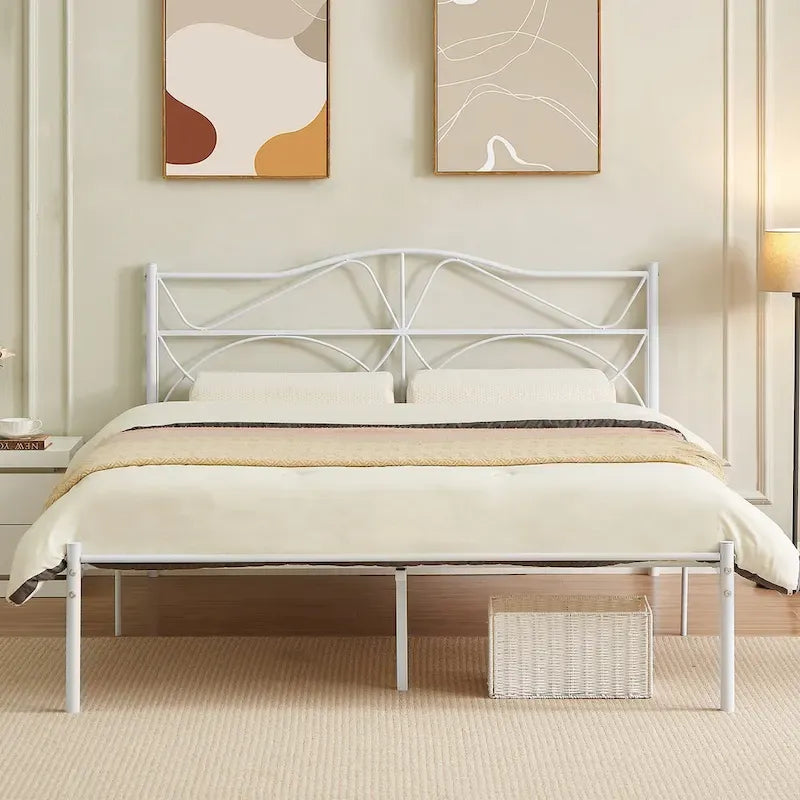 VECELO Bed Frame with Headboard,Easy Set up- Twin/Full/Queen Size Bed