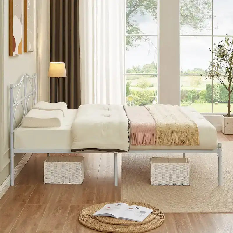 VECELO Bed Frame with Headboard,Easy Set up- Twin/Full/Queen Size Bed