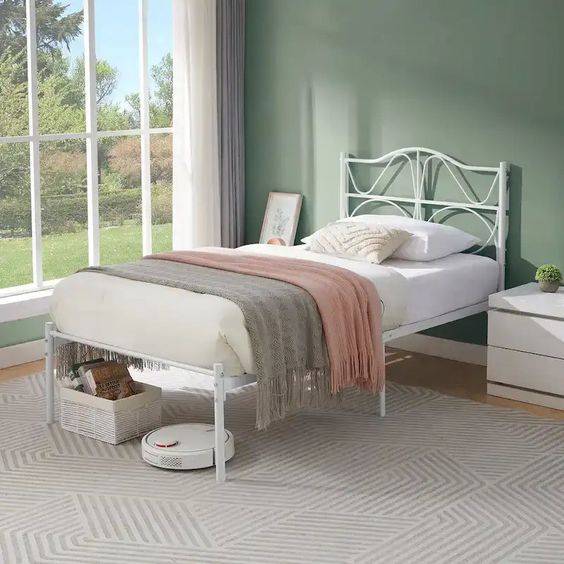 VECELO Bed Frame with Headboard,Easy Set up- Twin/Full/Queen Size Bed