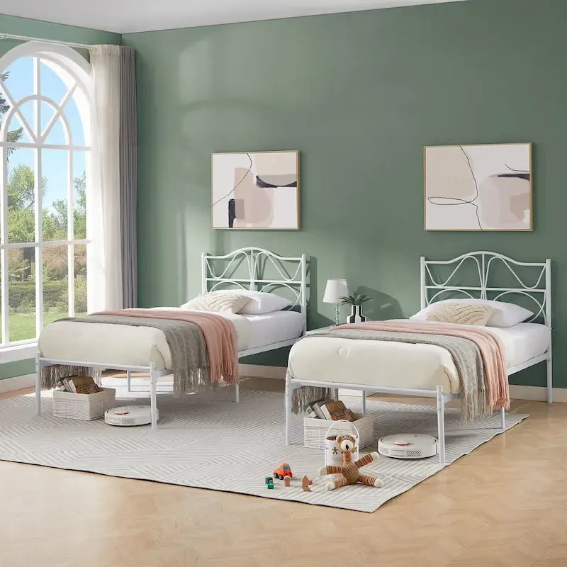 VECELO Bed Frame with Headboard,Easy Set up- Twin/Full/Queen Size Bed