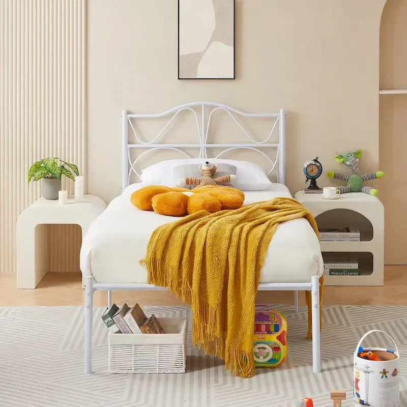 VECELO Bed Frame with Headboard,Easy Set up- Twin/Full/Queen Size Bed