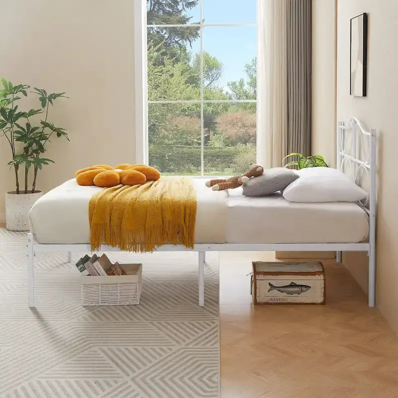 VECELO Bed Frame with Headboard,Easy Set up- Twin/Full/Queen Size Bed