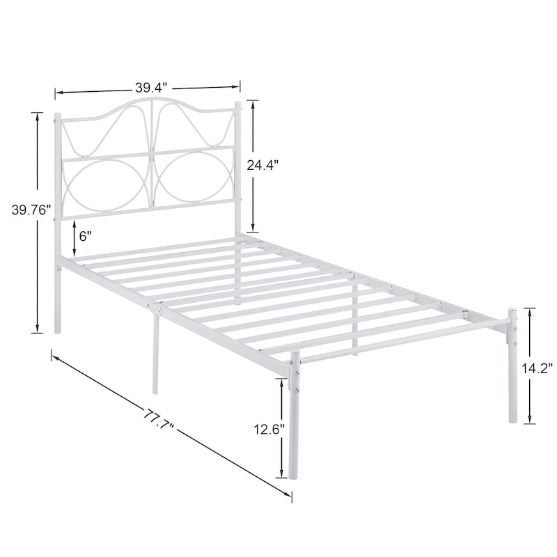VECELO Bed Frame with Headboard,Easy Set up- Twin/Full/Queen Size Bed