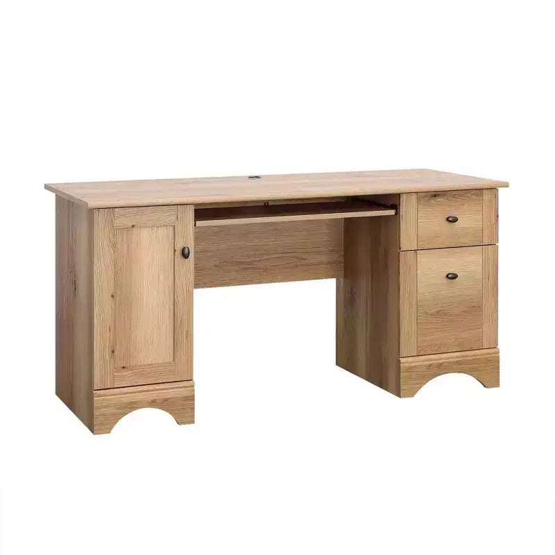 Sauder Computer Desk Timber Oak: Vintage Style Office Furniture with Storage Drawer & MDF Frame