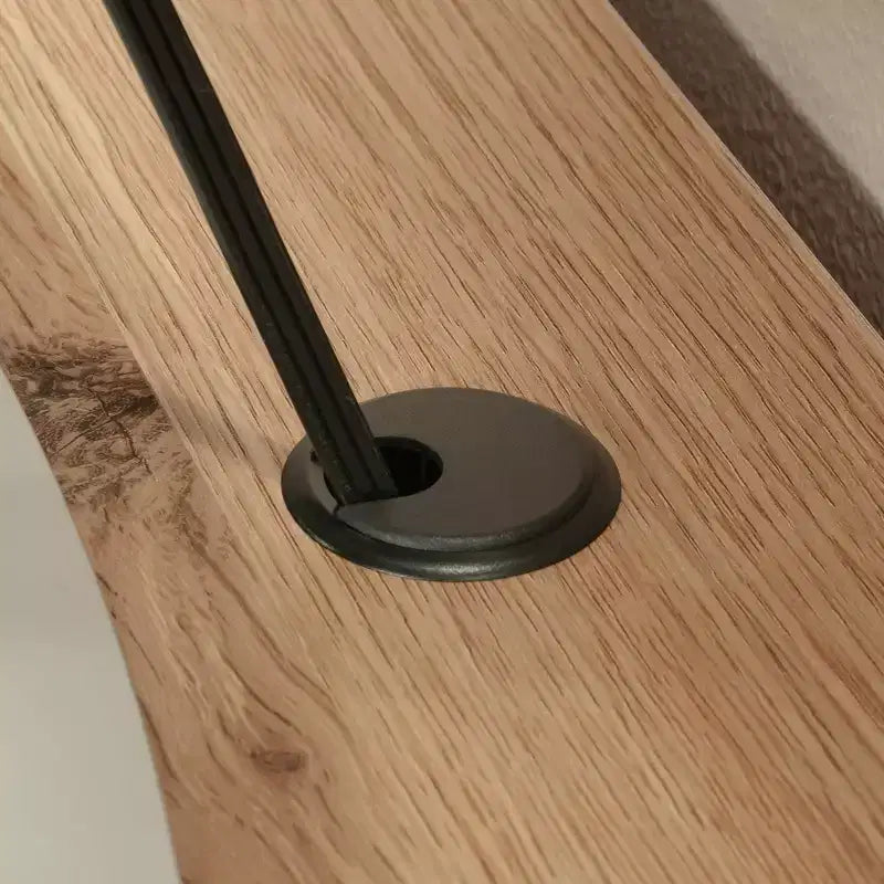 Bureau d'ordinateur en chêne Timber : Meuble de bureau de style vintage avec tiroir de rangement et cadre en MDF