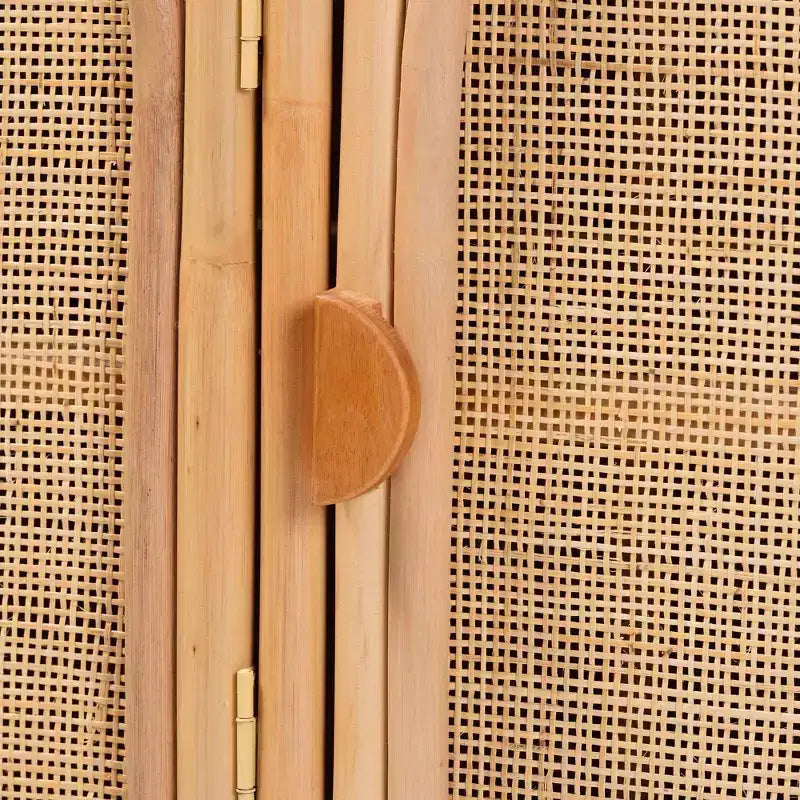 Meuble de rangement 3 portes en rotin naturel