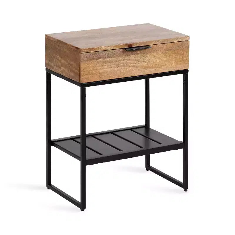 Kate and Laurel Malone Wood and Metal Side Table
