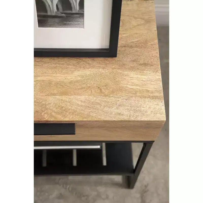 Table d'appoint en bois et métal