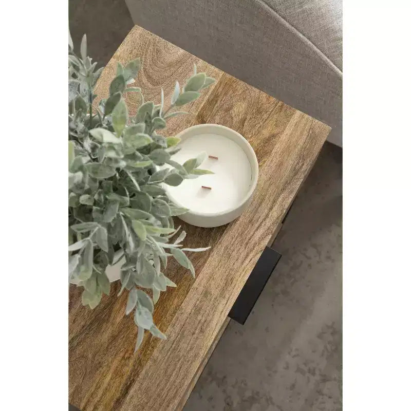 Table d'appoint en bois et métal