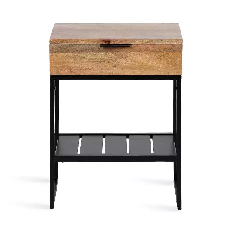Table d'appoint en bois et métal