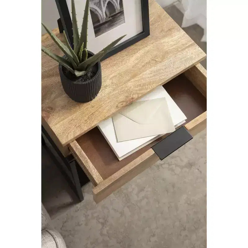 Table d'appoint en bois et métal